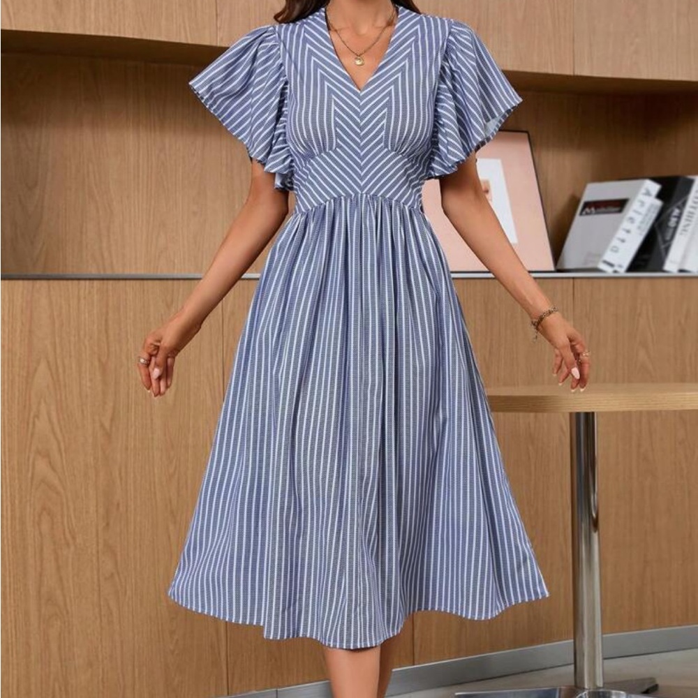 SHEIN Bizwear Striped Print Dress Size Small
